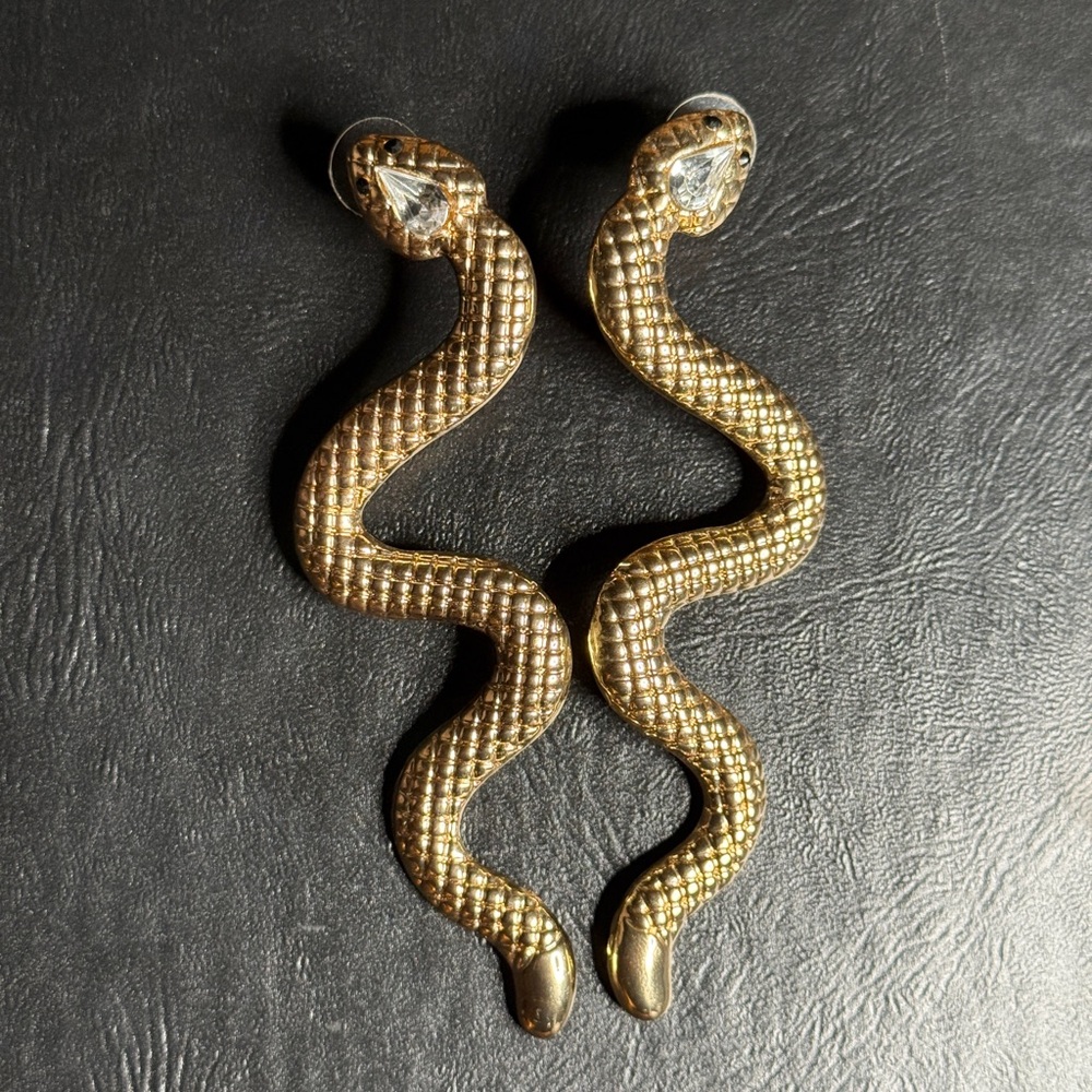 Golden Snake Earrings